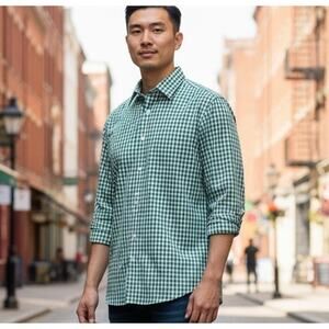 Brooks Brothers Shirt Button Down Men's Business Office Formal SZ 16 Green Plaid